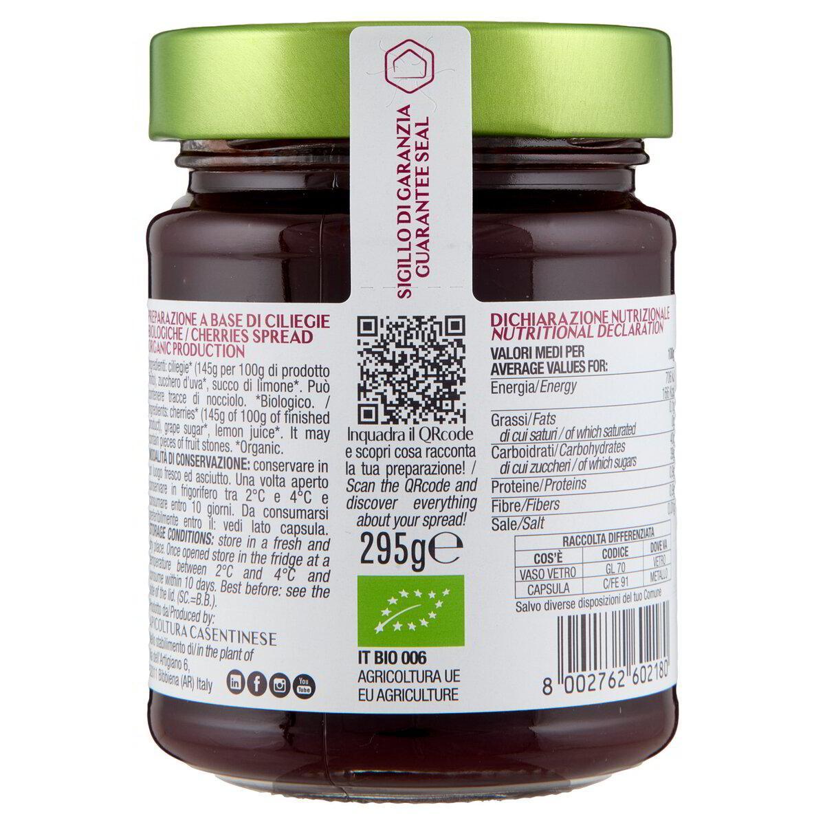 apicoltura casentinese composta a base di ciliege bio 100% frutta 295 gr. - foto 3