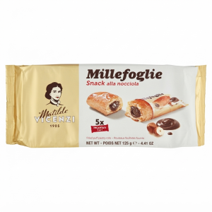 Pastry min. 125 gr millefoglie con crema alla nocciola matilde vicenzi.