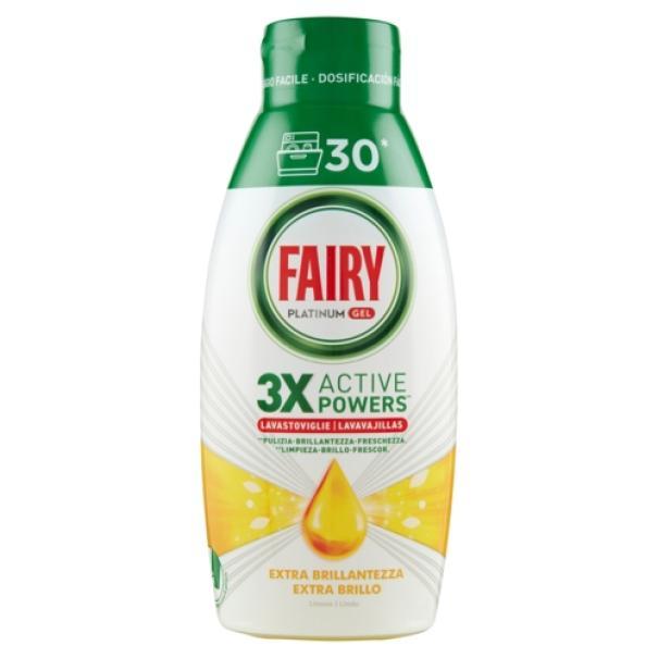 Detersivo Gel Lavastoviglie Platinum Extra Brillantezza Limone Fairy 600 ml Detersivo Gel Lavastoviglie Platinum Extra Brillantezza Limone Fairy 600 ml