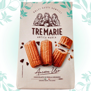 Biscotti di pasta frolla rigata con cioccolato ancora uno  315 gr.