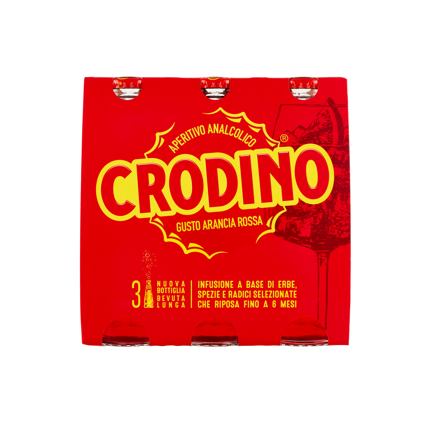 crodino bevanda aperitivo gusto arancia crodino arancia rossa 3x17,5 cl. - foto 1