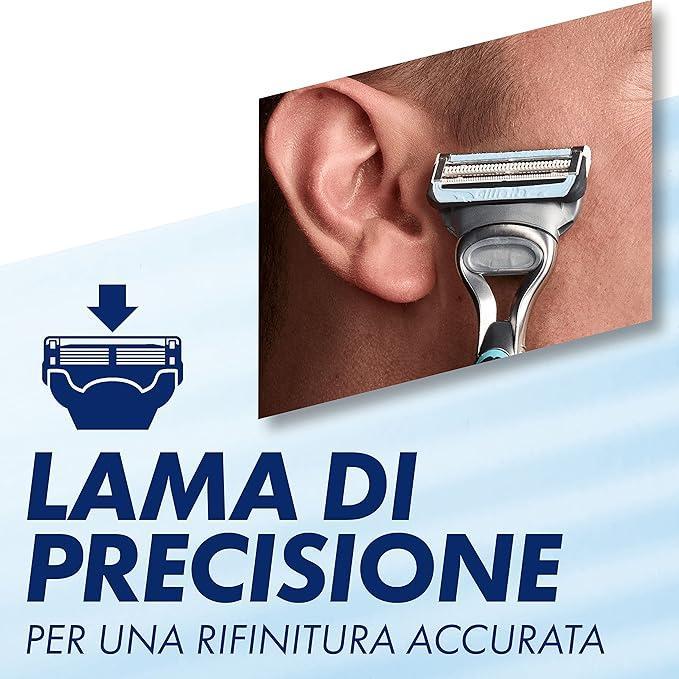gillette rasoio da barba manuale per uomini per prevenire le irritazioni della pelle con 2 lamette gillette skinguard sensitive - foto 2