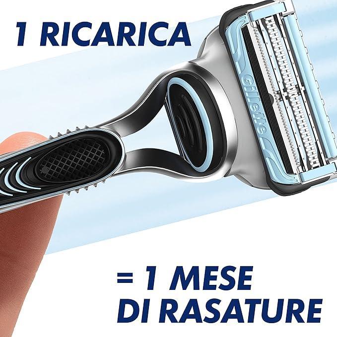 gillette rasoio da barba manuale per uomini per prevenire le irritazioni della pelle con 2 lamette gillette skinguard sensitive - foto 3