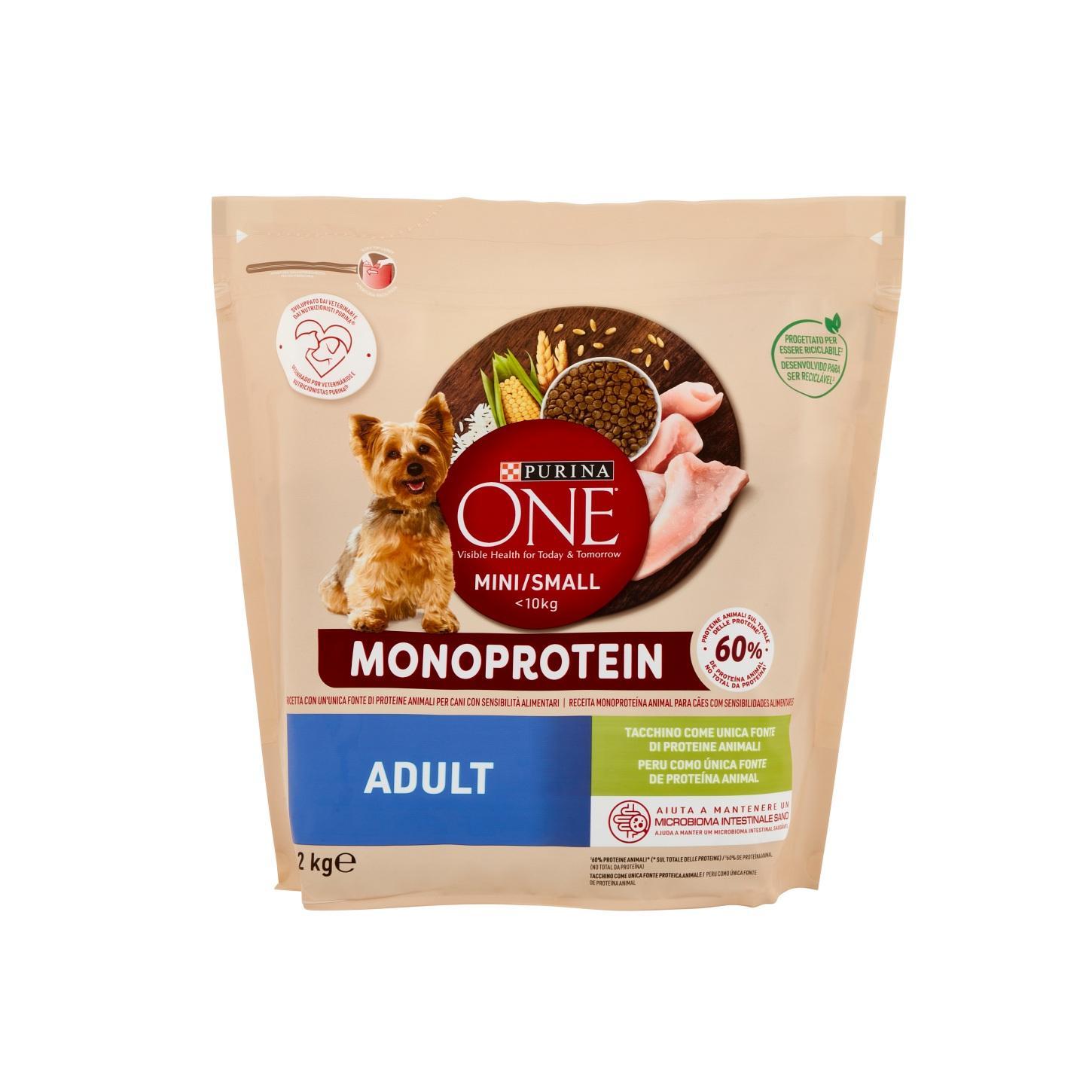 purina one croccantini gusto tacchino per cani taglia piccola 1,2 kg. purina one dog 2 kg. - foto 1