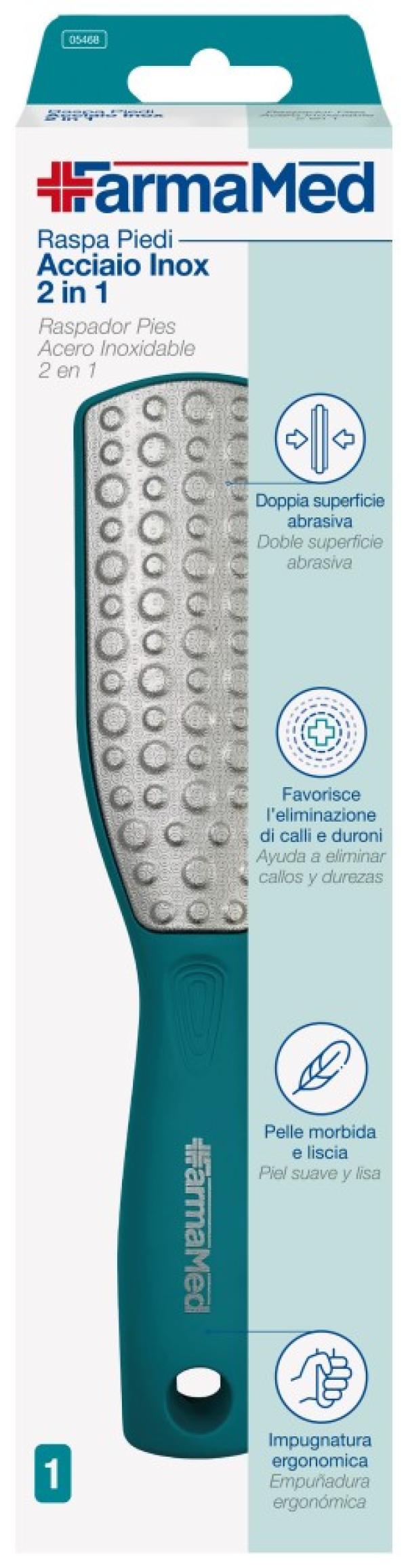 farmamed raspa piedi in acciaio inox 2in1 farmamed - foto 1