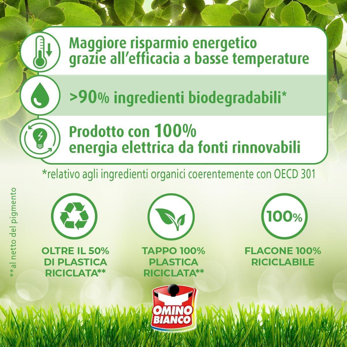 omino bianco detersivo lavatrice liquido 44 lavaggi fresco profumo con essenza di muschio bianco omino bianco 1,76 lt. - foto 3