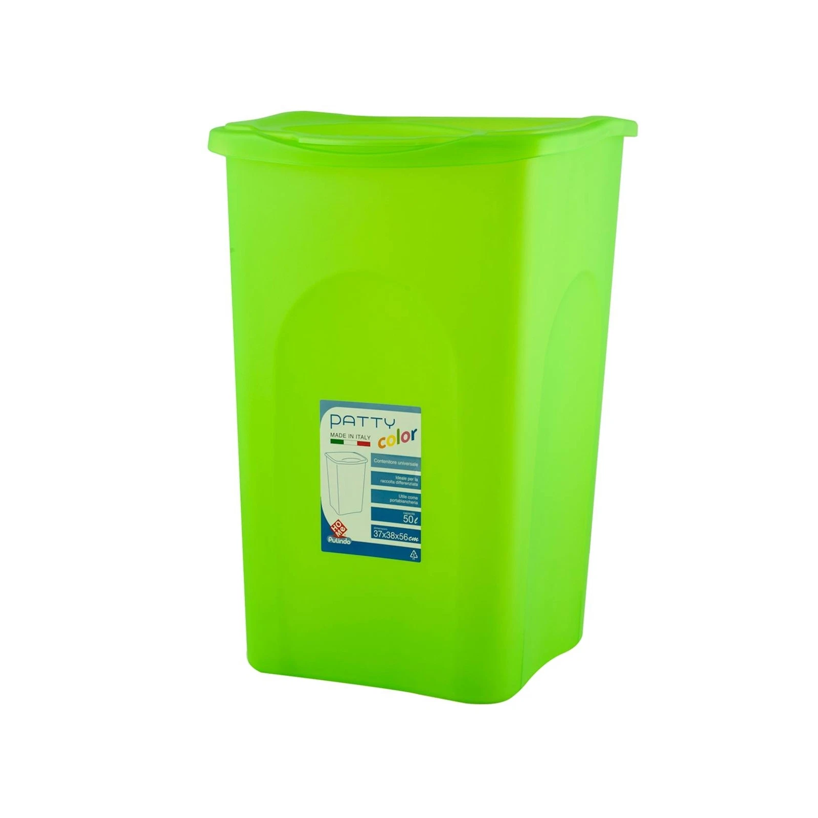 home cestino portatutto traslucido verde sitemazione patty home 50 lt. - foto 1