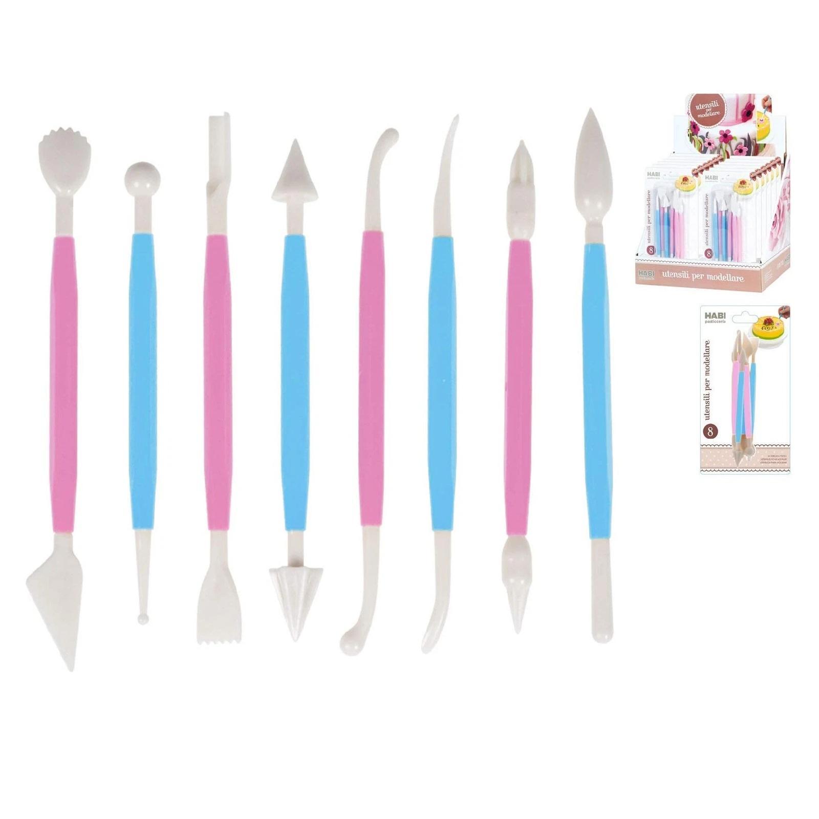 habi set attrezzi dolci assortiti in polipropilene per pasticceria habi 12 confezioni per 8 pz. - foto 2