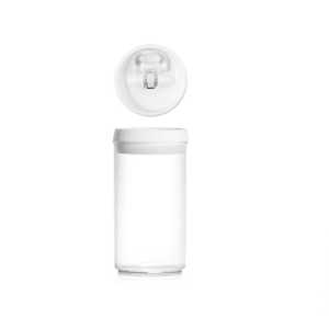 Barattolo tondo in polistirene con tappo in polipropilene  1,1 lt