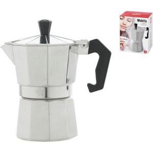 Caffettiera in alluminio e plastica colore argento e nero 3 tazze  mokita