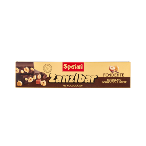 Stecca di cioccolato fondente con nocciole zanzibar  250 gr.