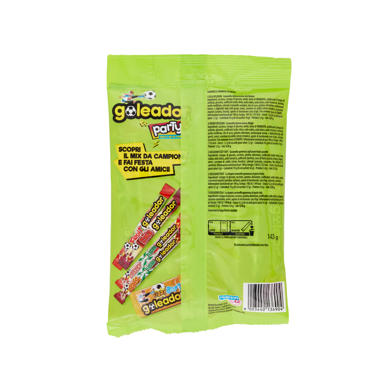 goleador caramelle in busta goleador party mix 143 gr. - foto 3