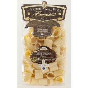 Pasta mezzi paccheri rigati  di gragnano igp 500g – pasta artigianale trafilata al bronzo con superficie rigata