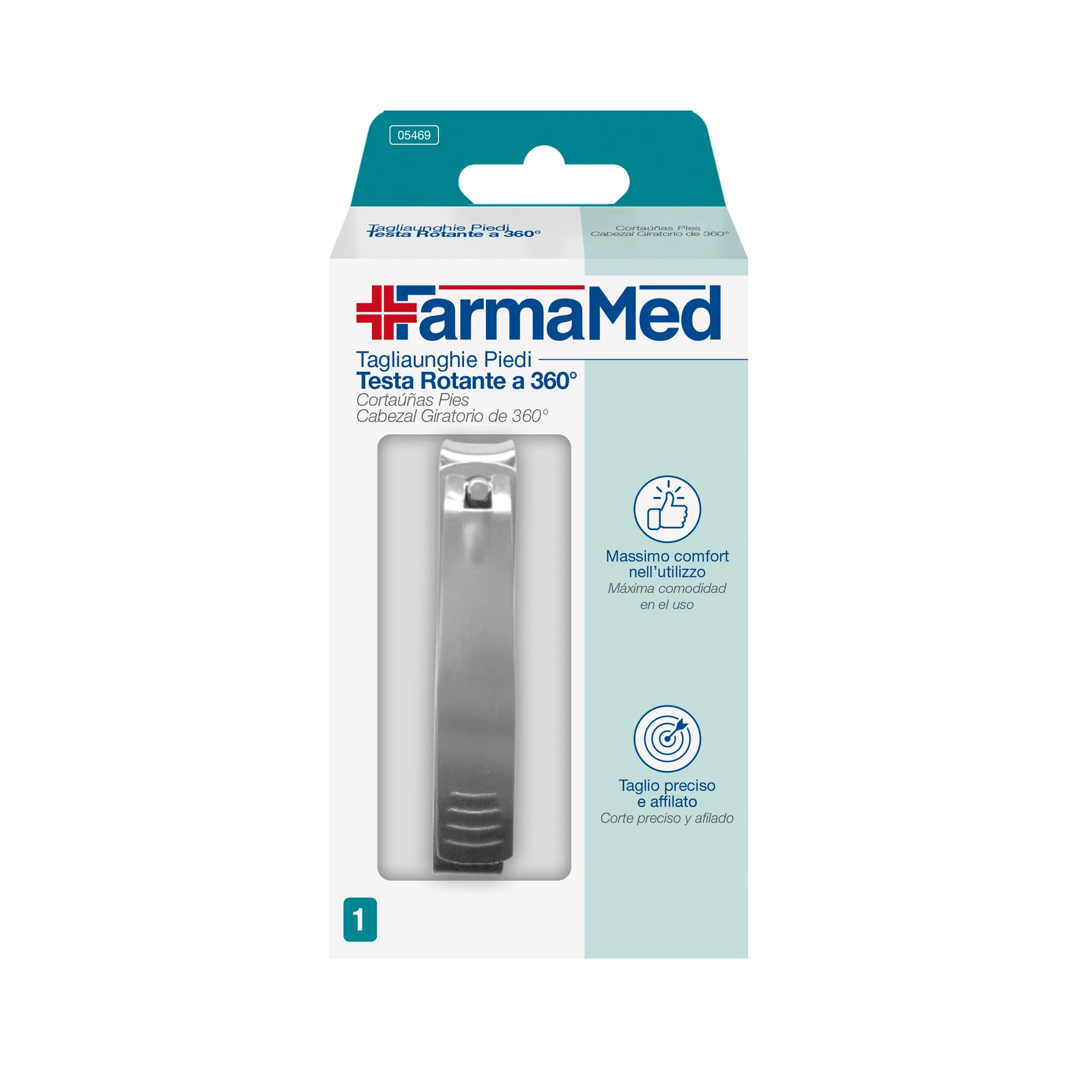 farmamed tagliaunghie per piedi con testina rotante farmamed made in italy - foto 1