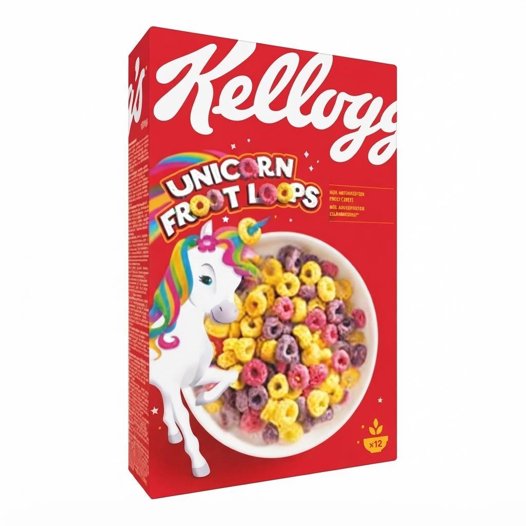 kellogg cereali kellogg's froot loops unicorn anellini al gusto frutta 375g - foto 1