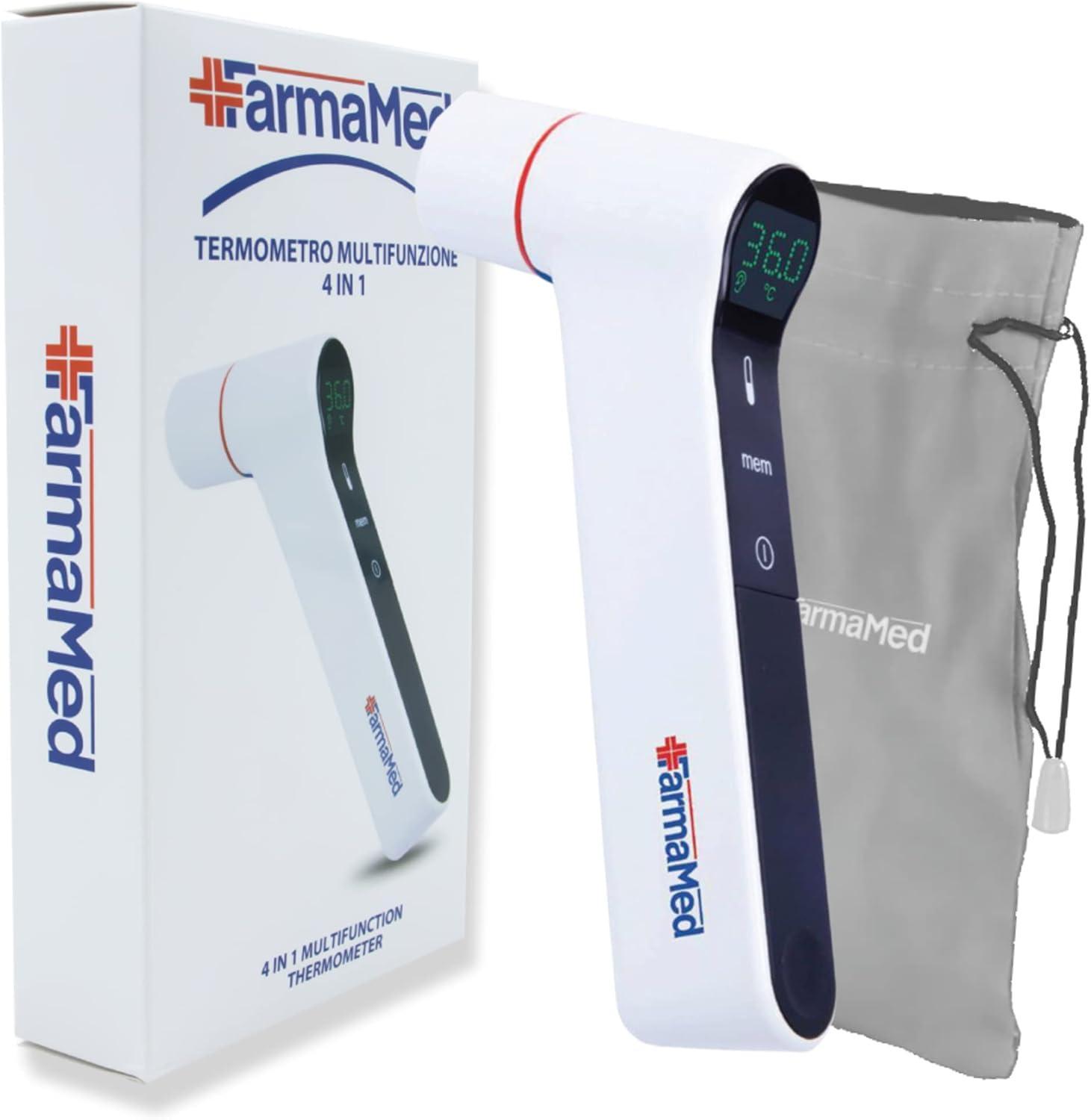 farmamed termometro digitale ad infrarossi auricolare e frontale multifunzione 4 in 1 per bambini e adulti farmamed - foto 2