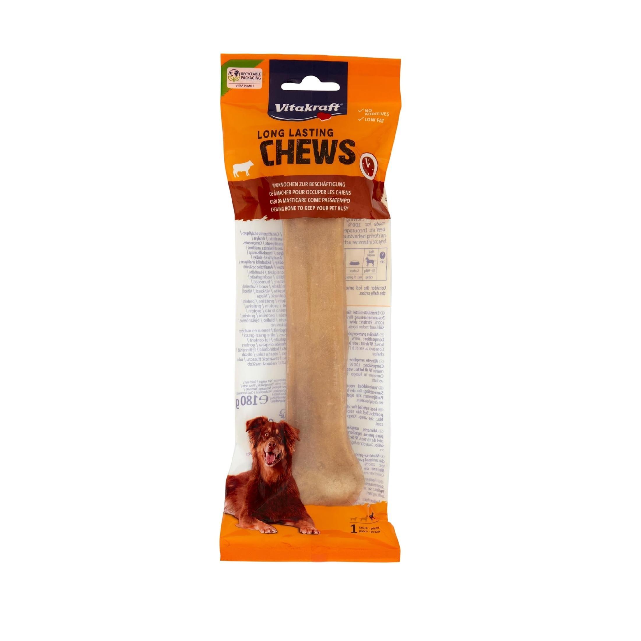 vitakraft snack per cani osso long lasting chews beef carne bovina 22cm 180 gr. - foto 1