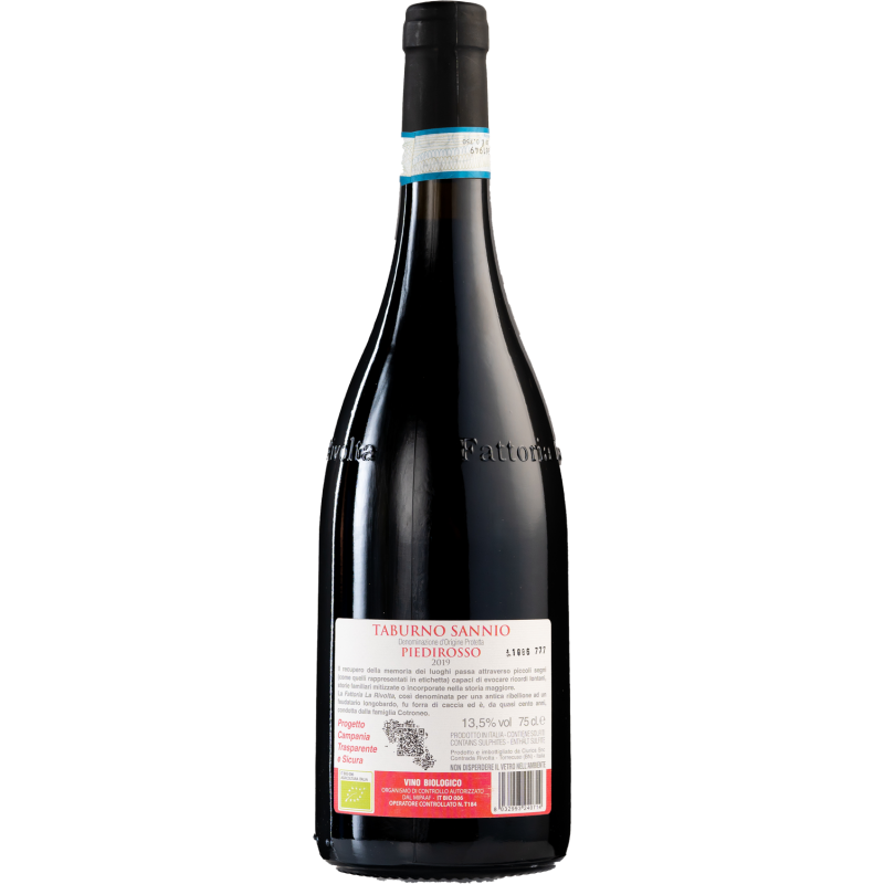 fattoria la rivolta vino rosso piedirosso del taburno denominazione di origine protetta fattoria la rivolta 750 ml - foto 2