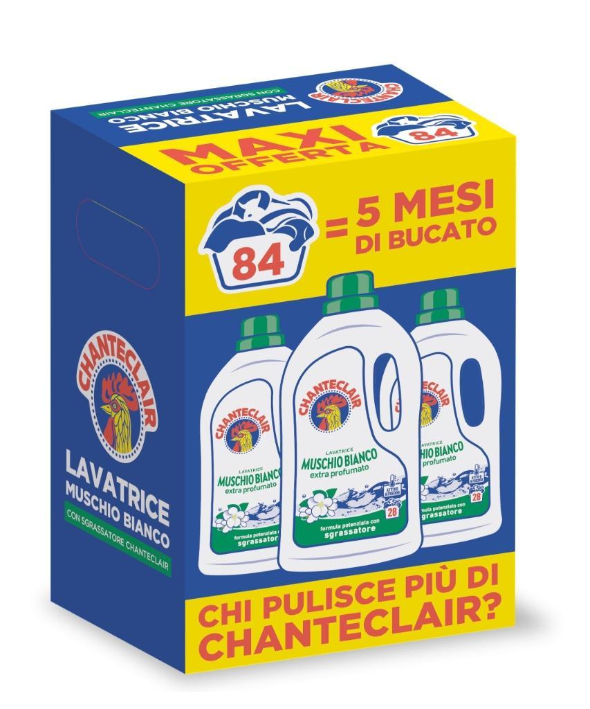chanteclair detersivo liquido muschio bianco per lavatrice chanteclair 3x28 lavaggi - foto 1