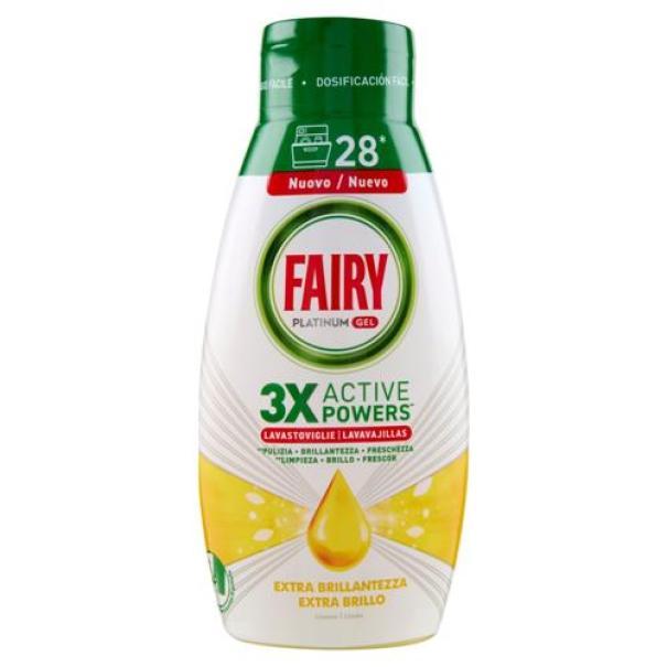 Detersivo Gel Lavastoviglie Platinum Extra Brillantezza Limone Fairy 504 ml Detersivo Gel Lavastoviglie Platinum Extra Brillantezza Limone Fairy 504 ml