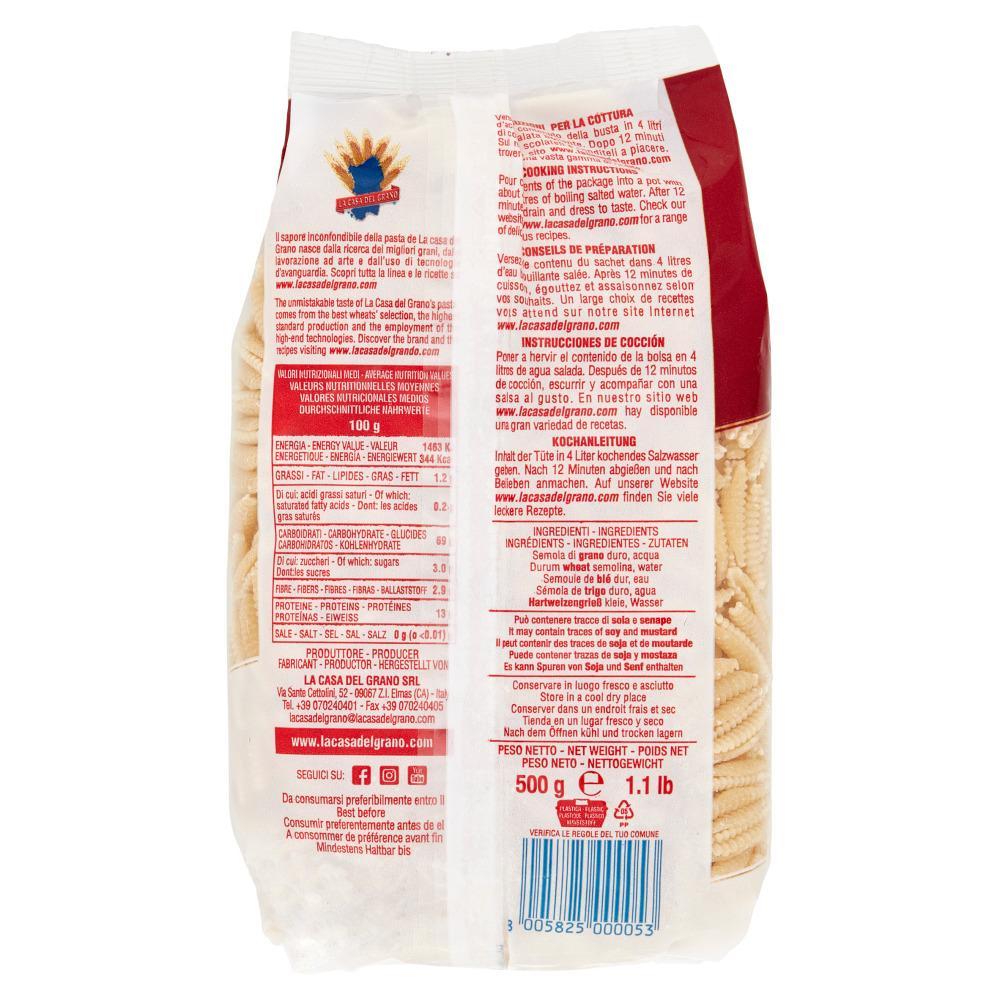 la casa del grano pasta di semola di grano duro le tradizionali is malloreddus medi la casa del grano 500 gr. - foto 3