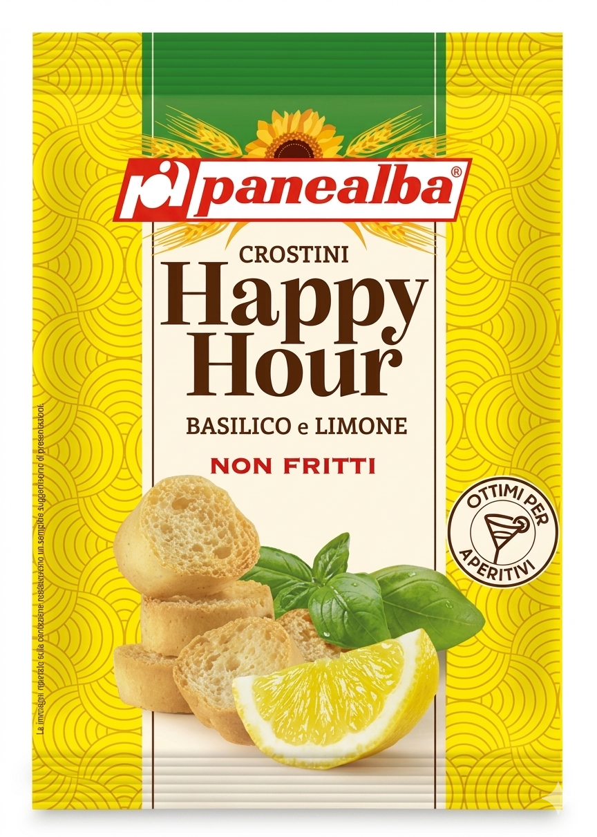 panealba crostini di pane tostato gusto basilico e limone panealba 50 gr. - foto 1