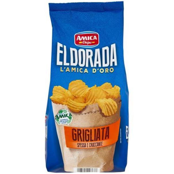 amica chips patatine fritte artigianali spesse e ondulate gusto grigliata eldorada amica chips 130 gr. - foto 1