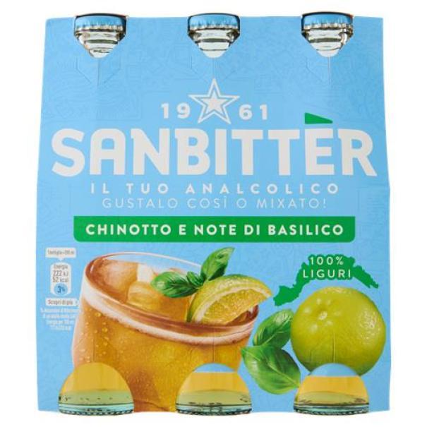 sanbitter aperitivo analcolico frizzante al gusto ligure sanbittèr confezione con 3 bottiglie da 20 cl. - foto 1