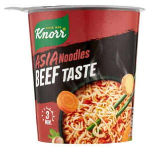 Noodles istantanei gusto manzo  snack pot 63 gr.