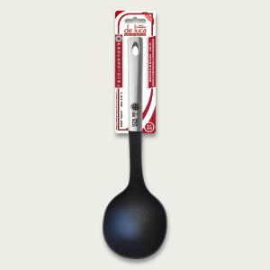 Mestolo da cucina in nylon nero resistente al calore  33 cm.