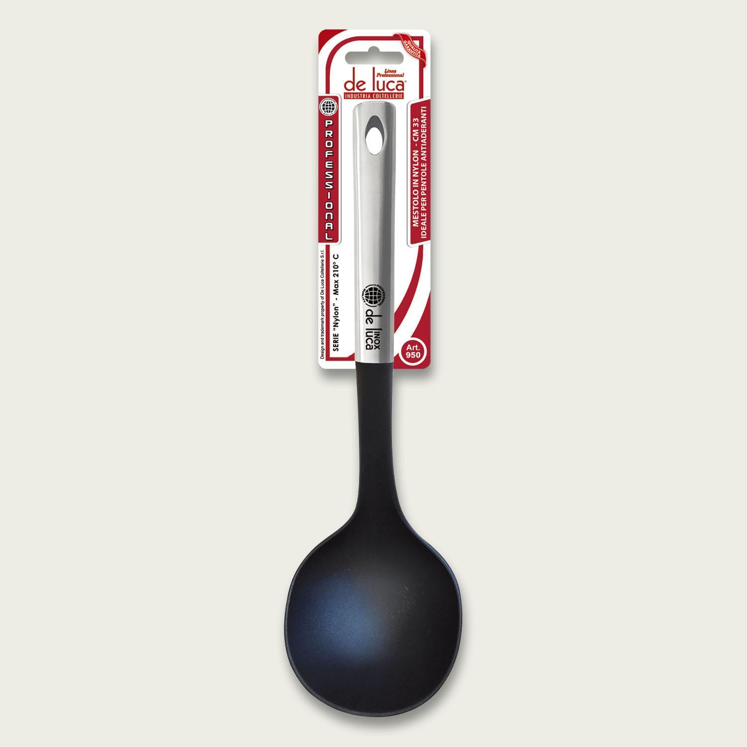 de luca mestolo da cucina in nylon nero resistente al calore de luca 33 cm. - foto 1