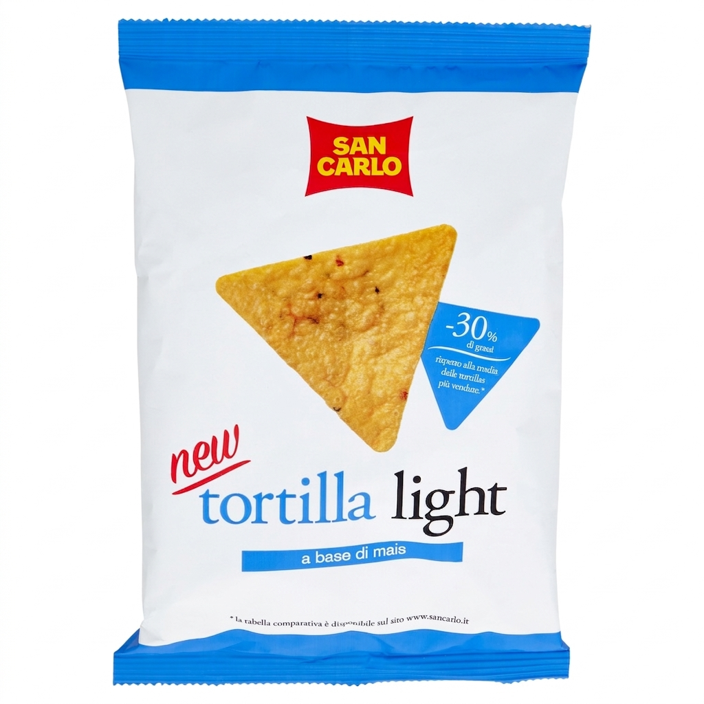 san carlo chips di mais tortilla croccanti in versione light san carlo 120 gr. - foto 1