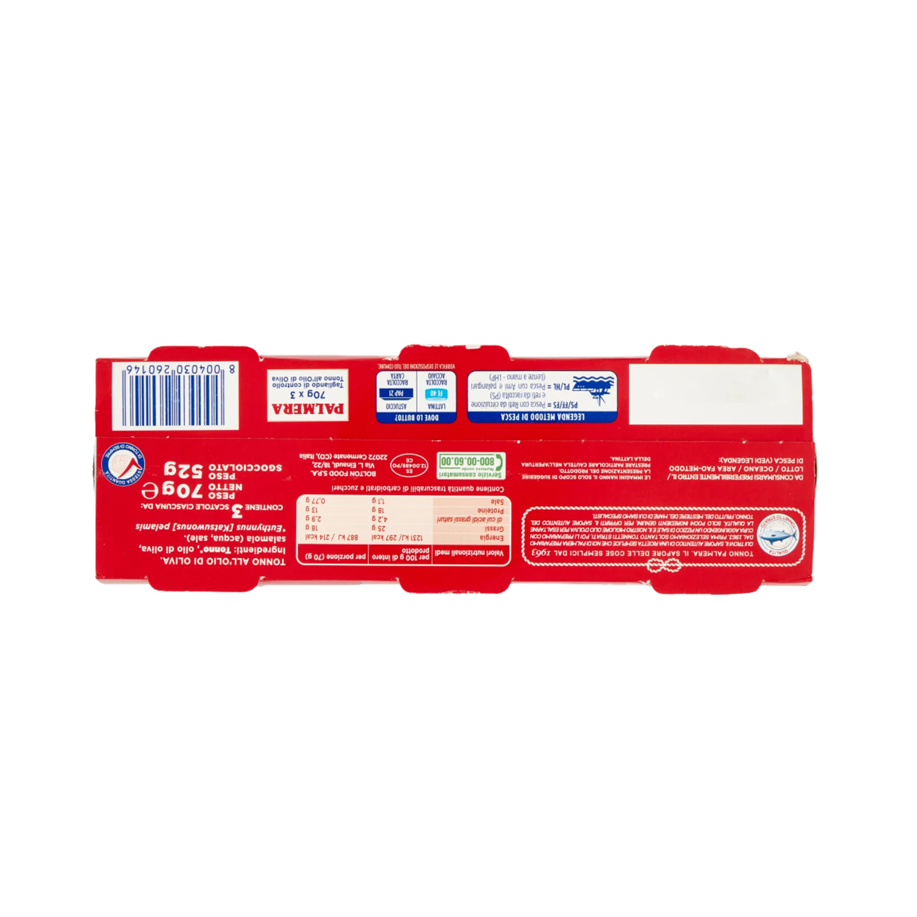 palmera tonno in scatola all'olio d'oliva palmera 3 x 70 gr. - foto 3