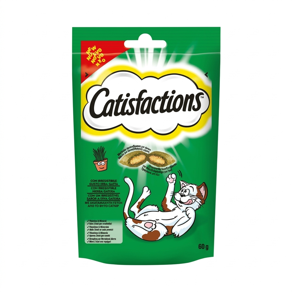 catisfaction snack croccanti al gusto erba gatta catisfactions 60 gr. - foto 1