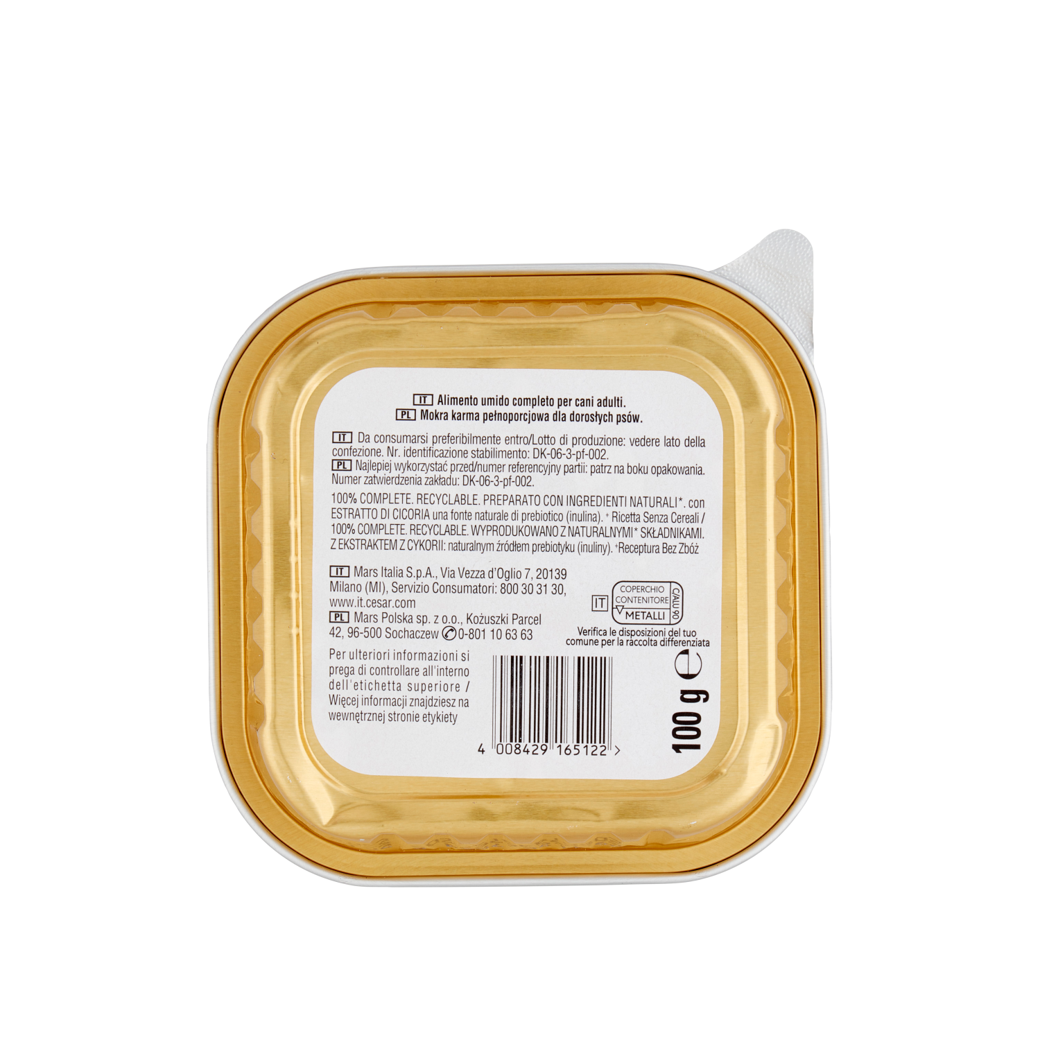 cesar cibo umido cane con pollo zucchine mirtilli e erbe cesar natural goodness casserole 100 gr. - foto 3