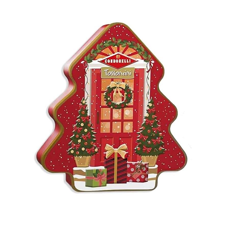 condorelli torroncini assortiti al cioccolato in confezione albero di natale in latta condorelli 200 gr. - foto 1