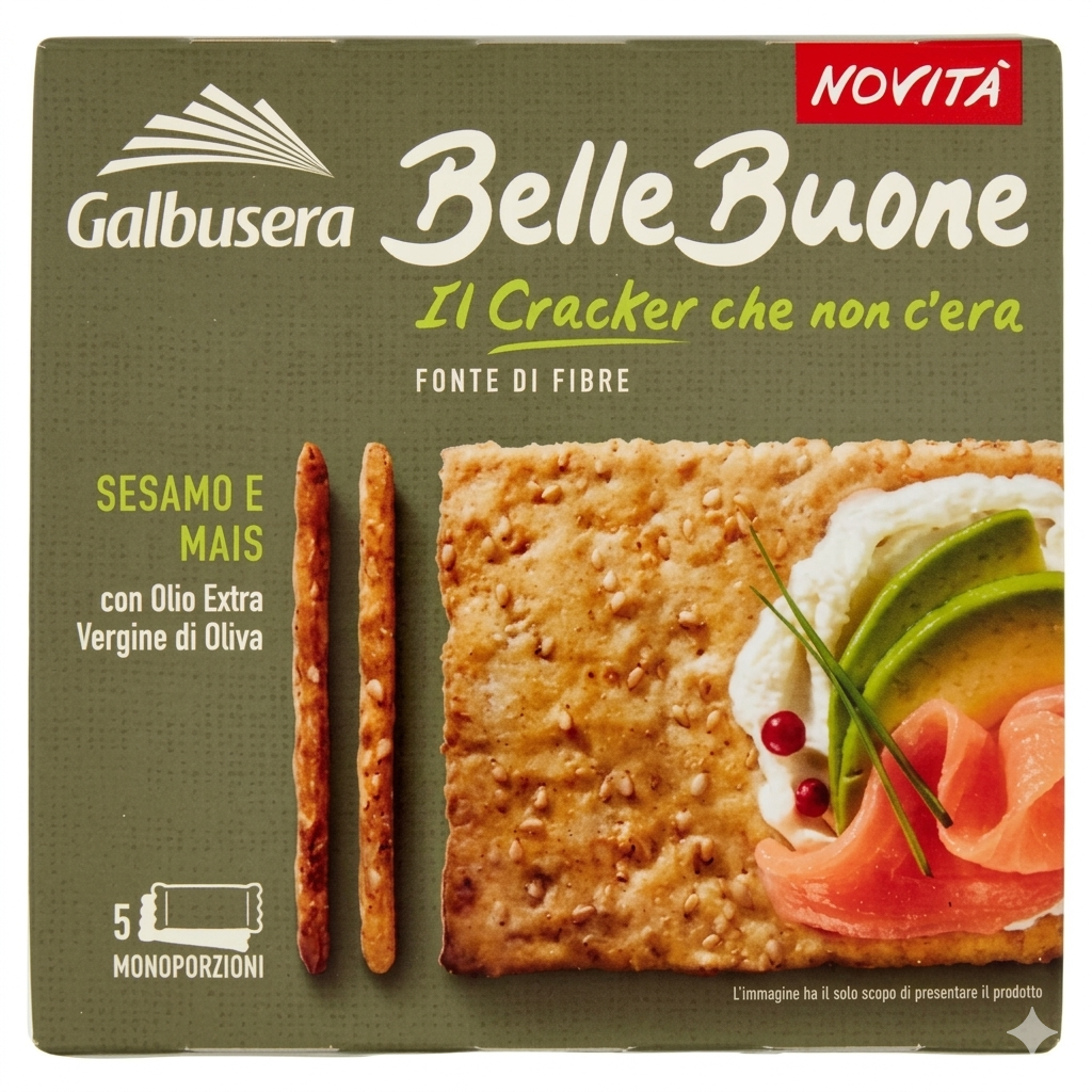 galbusera cracker integrali con semi di sesamo e papavero bellebuone galbusera 2﻿00 gr. - foto 1