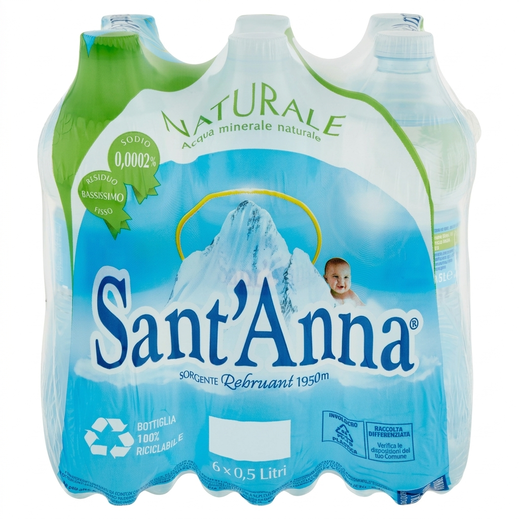 santanna, acqua, acquanaturale, idratazione, benessere, spesaonline, 6x50 CL, SANT'ANNA 6x50 CL, bonta, gusto leggero, qualita, dispensa, piacere, formato famiglia, prodotti santanna, 50cl, acqua minerale, leggerezza, naturale sant'anna acqua minerale naturale sant'anna 6x50 cl. - foto 1