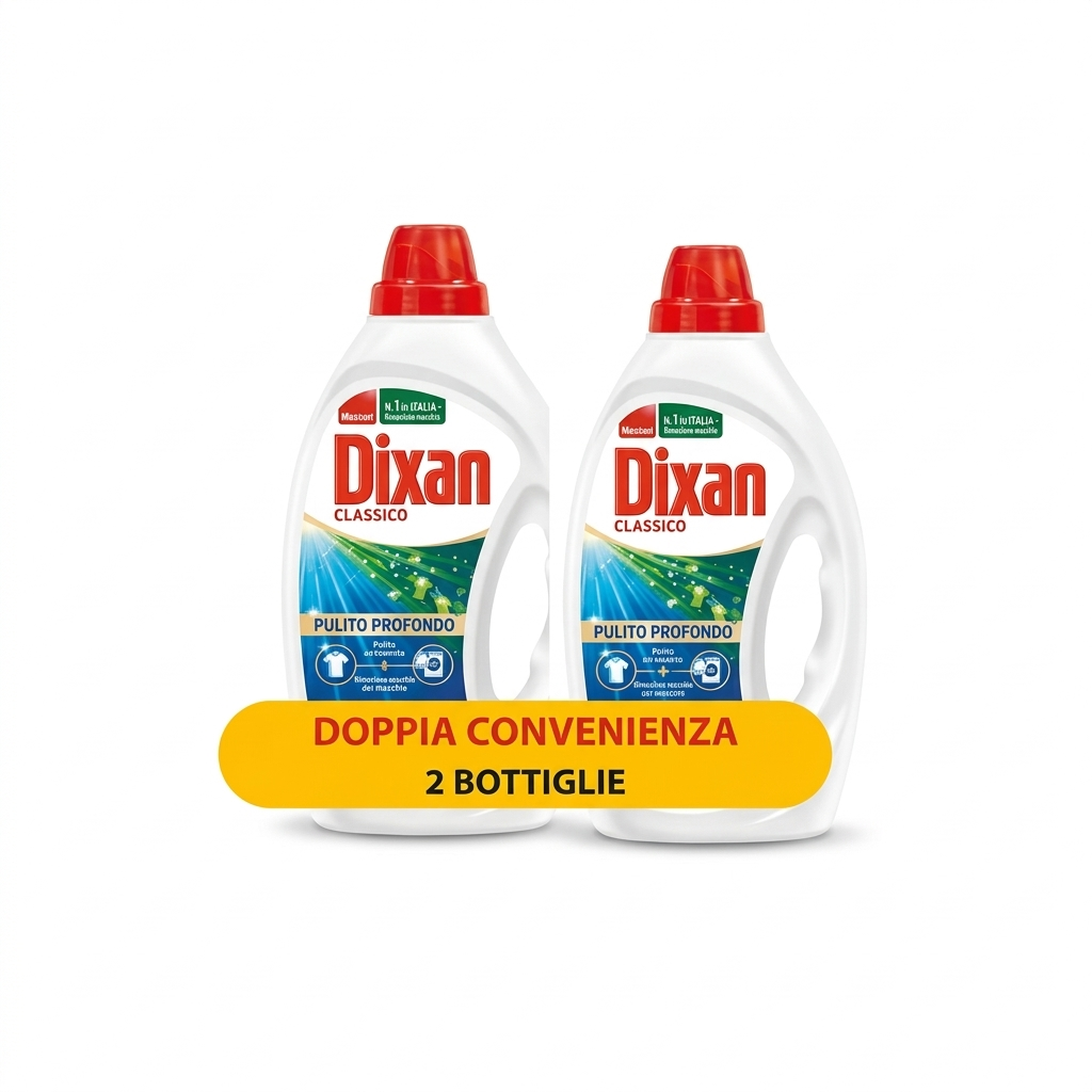dixan detersivo liquido per lavatrice pulito profondo classico dixan 44 lavaggi (2 x 22) - foto 1