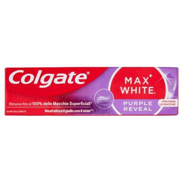 colgate dentifricio sbiancante max white purple reveal colgate 75 ml - foto 1
