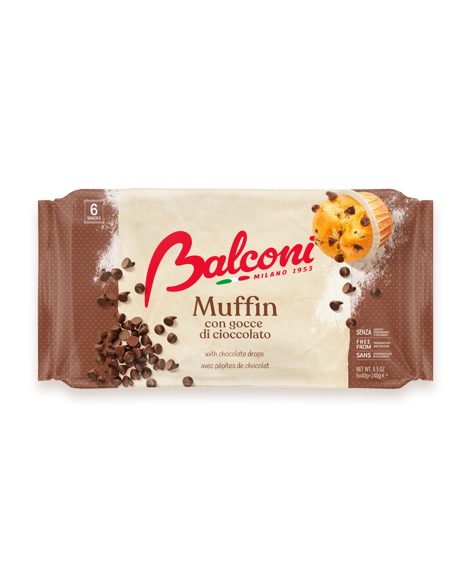 balconi muffin con gocce di cioccolato balconi 240 gr. - foto 1
