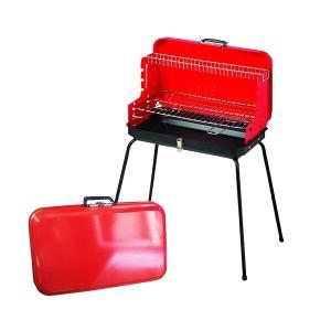Barbecue rettangolare a valigetta con spiedo e griglia regolabile .48x26 cm.