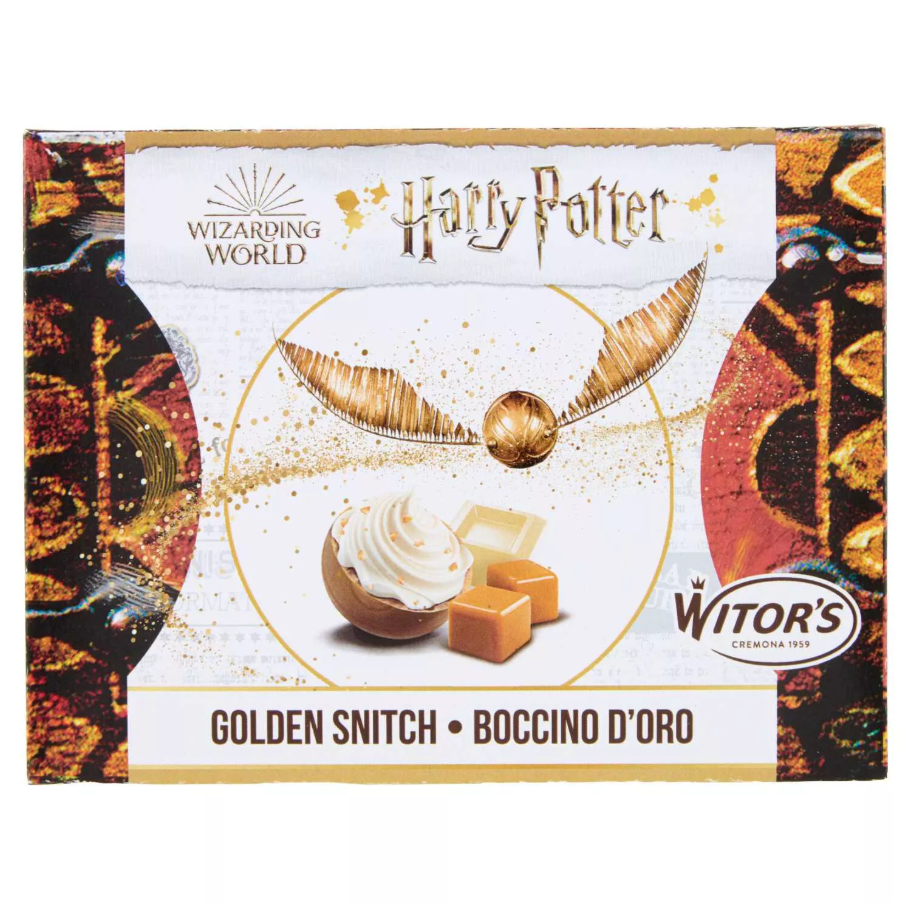 witor's pralina di cioccolato bianco al caramello ripieno witor's harry potter boccino d'oro 150 gr. - foto 1