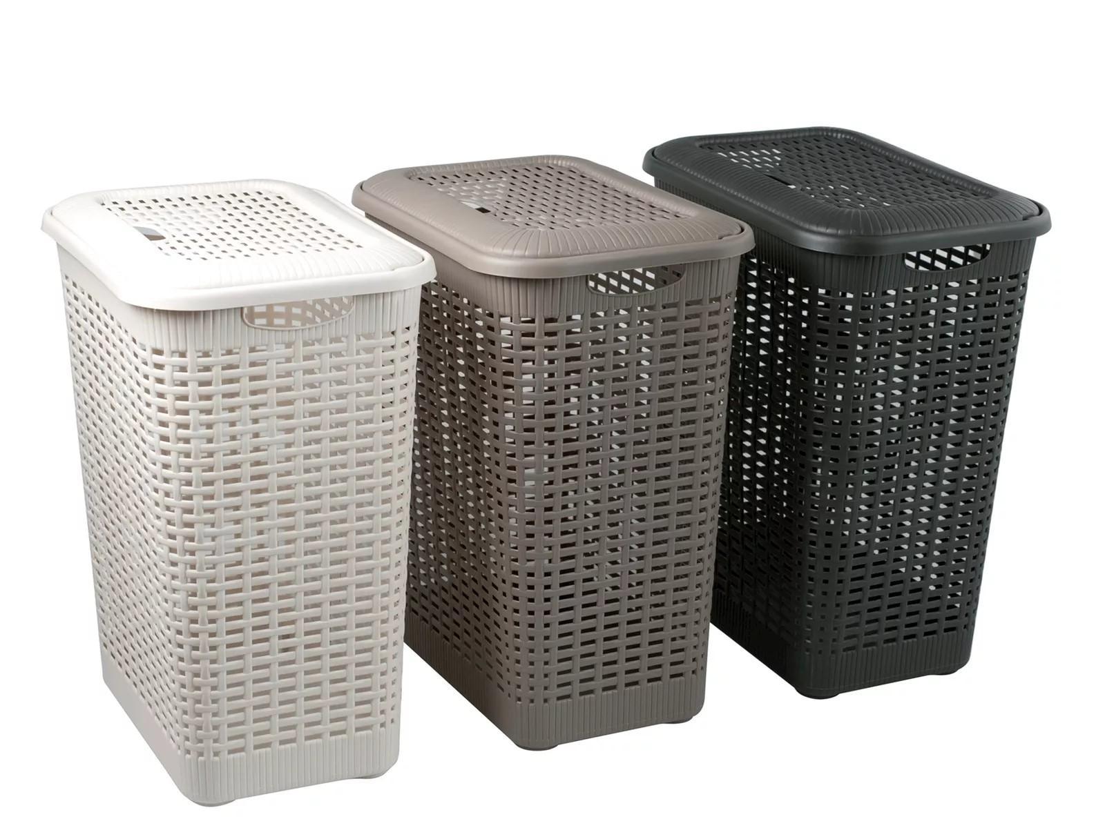 gensini cesto portabiancheria in rattan traforato gensini 30 lt. - foto 1