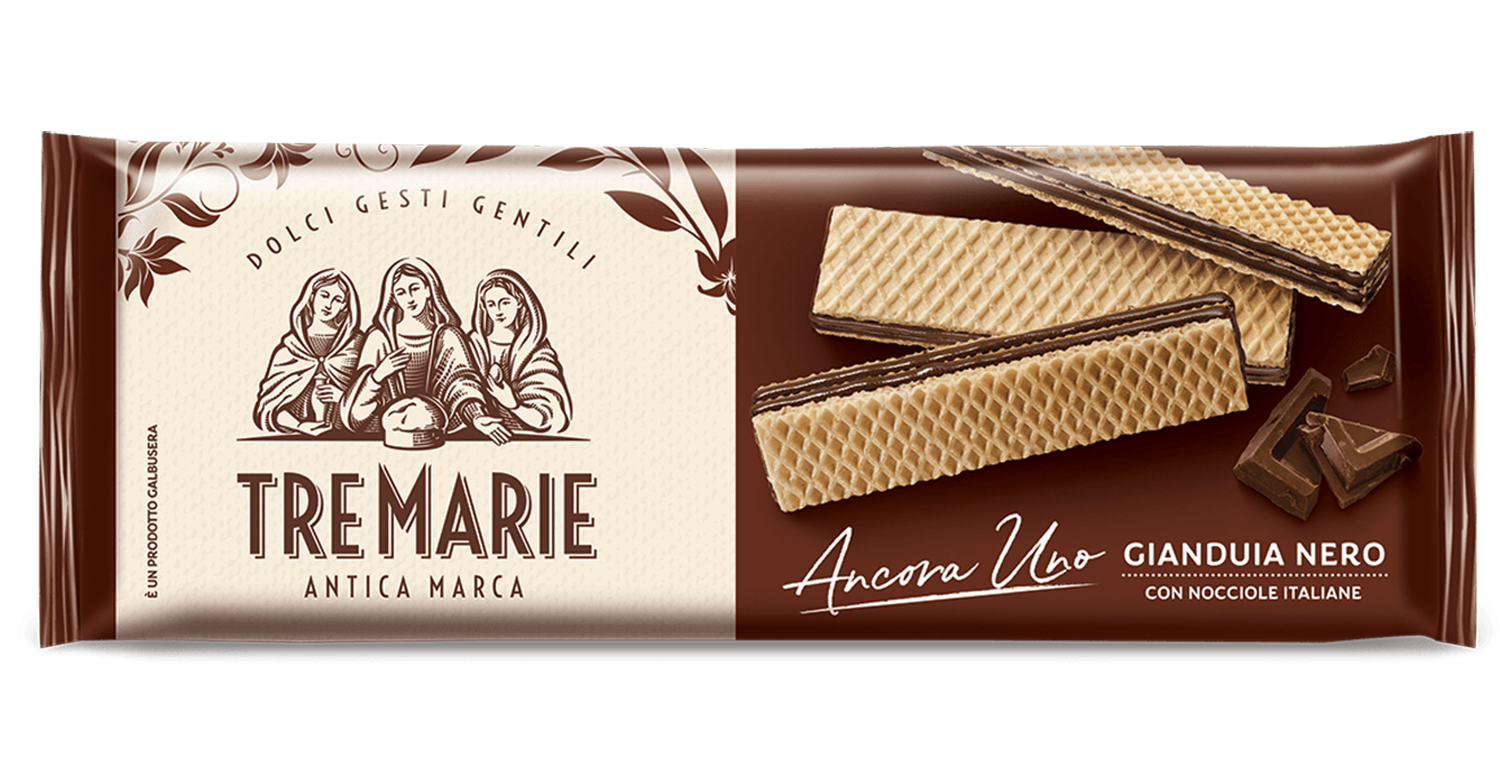 tre marie wafer croccanti con crema alla gianduia tre marie 140 gr. - foto 1