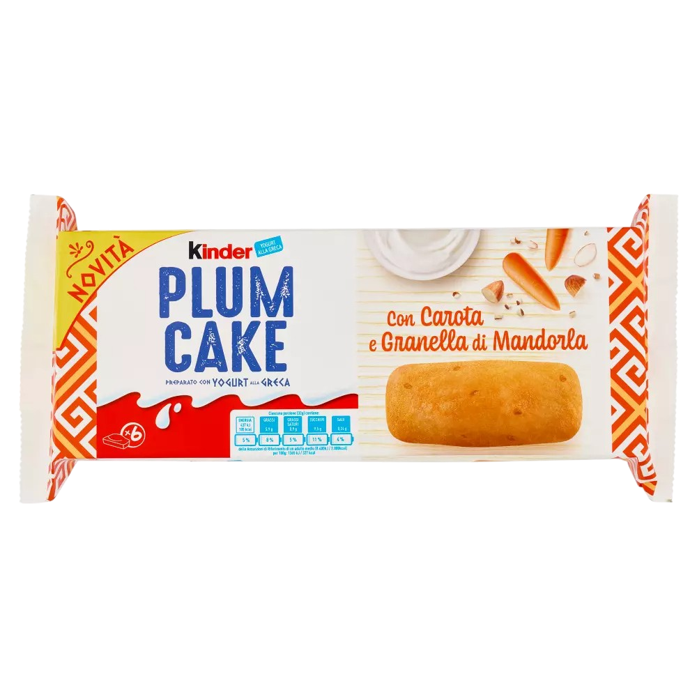 kinder kinder plumcake con carota e granella di mandorla 192 gr. - foto 1