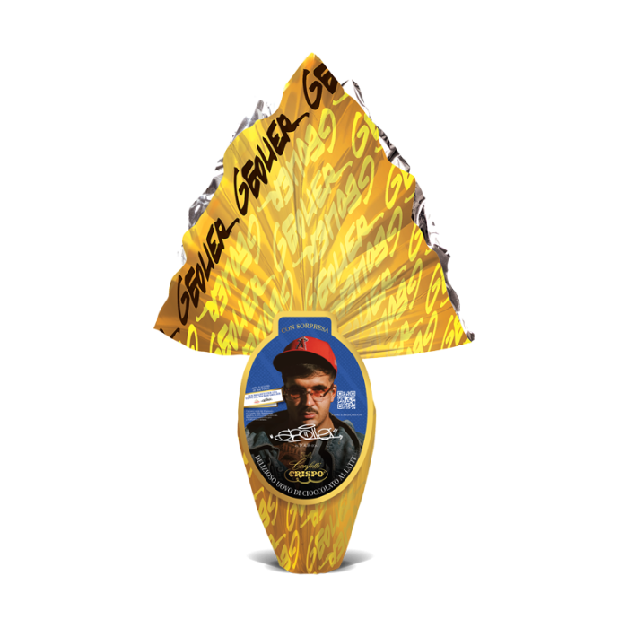 crispo uovo di pasqua geolier con portachiavi esclusivo crispo 220 gr. - foto 1