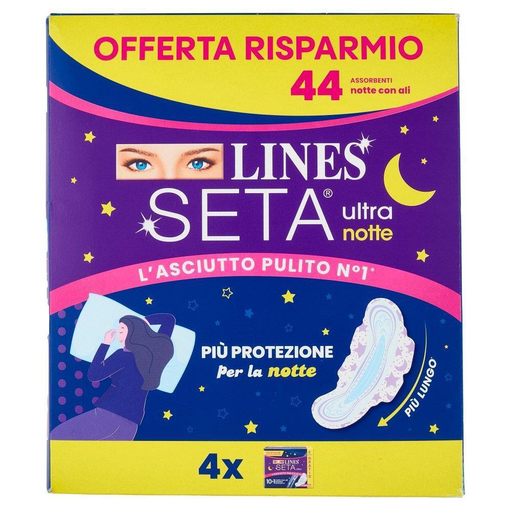 lines assorbenti donna notte con ali lines seta ultra 44 pz. - foto 1