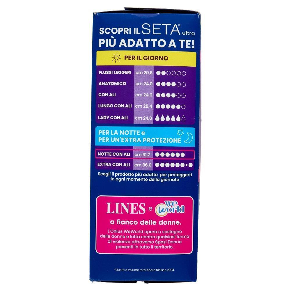 lines assorbenti donna notte con ali lines seta ultra 44 pz. - foto 2