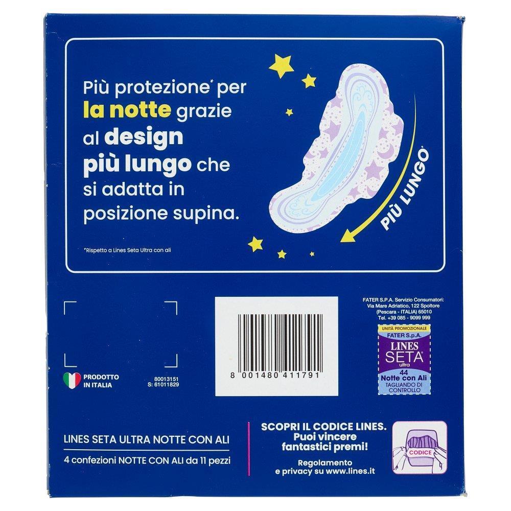 lines assorbenti donna notte con ali lines seta ultra 44 pz. - foto 3